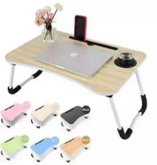 Foldable Multipurpose Table Breakfast Tray Anti Slip Laptop Table With Ipad Slot Book Slot Bed Table Computer Desk With Cup Holder