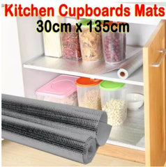 Pack of 2 Moisture-Proof Anti Slip Aluminum Plated Waterproof Place Mat for Kitchen Cupboard Liners, Refrigerator, Drawer, Table