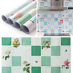 Kitchen Waterproof Oil Proof Sticker Anti-Oil Wrap Tiles Wall Stickers Bathroom Self-adhesive Toilet Mosaic Wall Paper