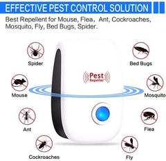 Electronic Ultrasonic Pest Repellent Plug in Mosquito Mice ants Roaches Spiders Bugs Flies Insects Rodents-No Traps Poison & Sprayers