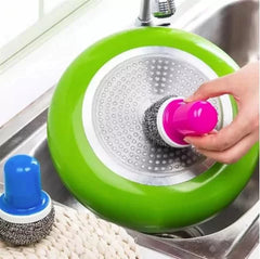 Kitchen Stainless Steel Wire Ball Brush Sponges Scrubbers