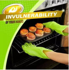 Durable Silicone Oven Gloves Heat Resistant Safe Cooking Baking Frying Barbecue