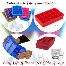 Pack of 2 – Easy Push Pop out Square Silicon Ice Cubes Tray 18 Cubes