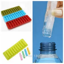 Pack of 2 Easy Push Pop out Cylinder Silicon Ice Cubes Tray 10 Cubes