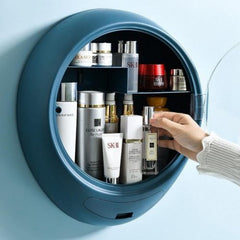 Wall Hanging Makeup Storage Box, Drawer-Type Bathroom Makeup Organizer, ABS Plastic Transparent Dustproof Cosmetics Box