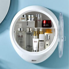 Wall Hanging Makeup Storage Box, Drawer-Type Bathroom Makeup Organizer, ABS Plastic Transparent Dustproof Cosmetics Box