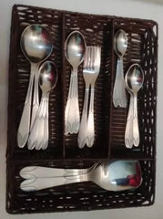 Kitchen 4 Section/Compartment Small Utensil, Flatware Drawer Organizer Tray, Protects Cutlery