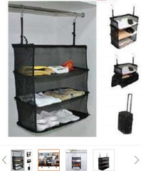 Shelves To Go Portable Travel Shelves, 3 Layer Storage Bag Organizer, Packable Hanging Travel Shelves