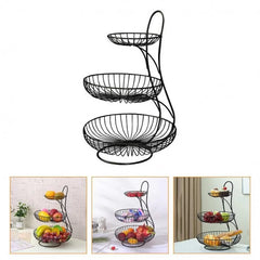 3 Tier Fruit Basket Wire Fruit Bowl – Three-Layer Dried Fruit Dish Home Snack Tray