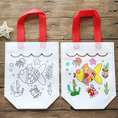 3pcs DIY Graffiti Handbags Kids Cloth Painting Bags With Picture Coloring Drawing Toys
