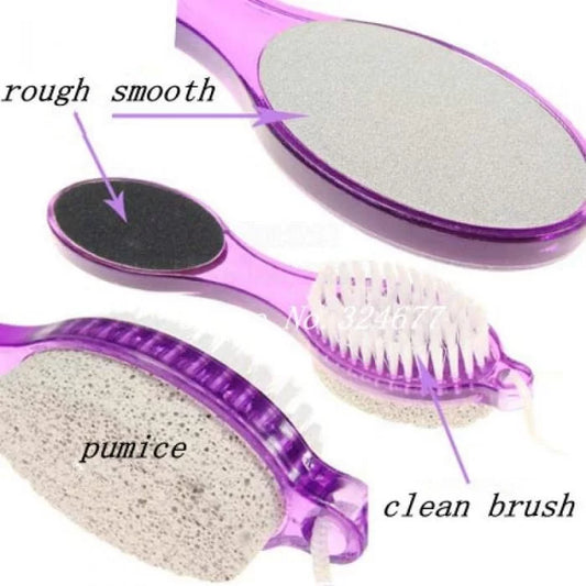 4 In 1 Multi-Use Pedicure Scrubber (Cleanse, Scrub, File And Buff) Pedicure Tool