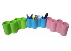 4-Section Utensil Holder Plastic Storage Box for Cutlery Chopstick Toothbrush Holder Stand Drainer and Stationary Container Cosmetic Organizer