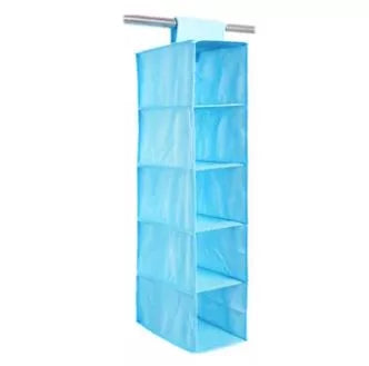 Closet Organizer Hanging Storage Bag Wardrobe Cloth Organizer 5 Layers Shelf Foldable Clothing Storage Rack Shelves