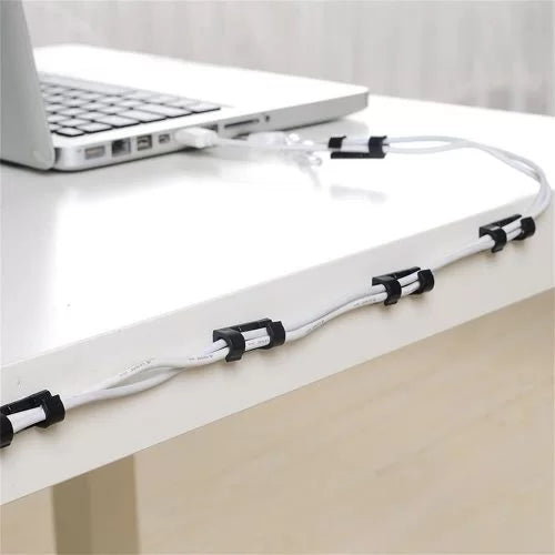 Cable Clips Wire Holder Organizer Drop Cord Management Self-Adhesive 20Pcs/Box