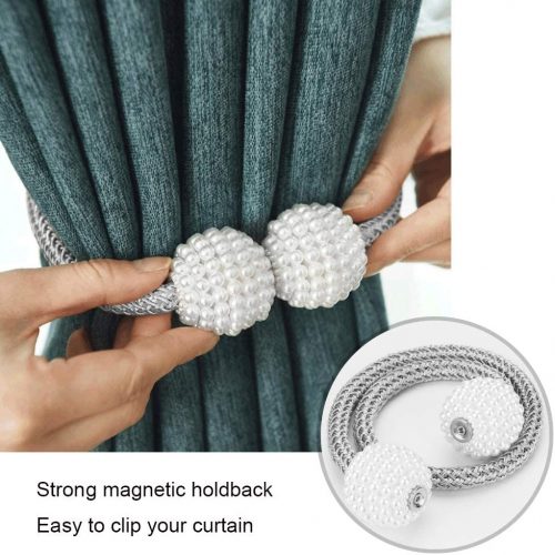 2pcs of Magnetic Pearl Curtain Clip Tie Buckle Holder Tieback Hanging Ball Buckle