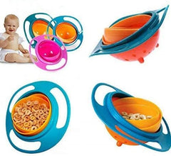 Spill Resistant Gyro Bowl with Lid Magic Bowl 360 Degree Rotation For Toddler Baby Kids Children