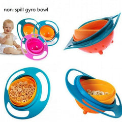 Spill Resistant Gyro Bowl with Lid Magic Bowl 360 Degree Rotation For Toddler Baby Kids Children