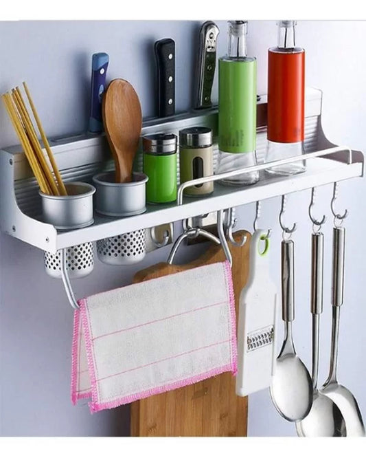 Aluminium Multi functional Wall Hanging Tools, Storage Stand Kitchen Utensils, Wall Mounted Kitchen Organizer Rack