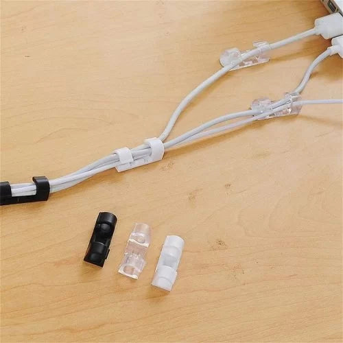 Cable Clips Wire Holder Organizer Drop Cord Management Self-Adhesive 20Pcs/Box