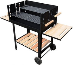 Portable Outdoor BBQ Grill Charcoal Grill Rack Smoker with Wheels