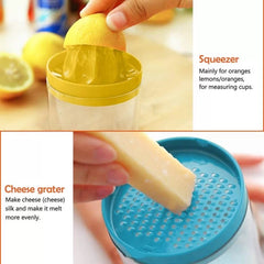 8 In 1 Kitchen Tool Multipurpose Bottle (Funnel, Lemon Squeezer, Spice Grater, Potato Masher, Cheese Grater, Egg Separator, Can Opener & Measuring Cup)