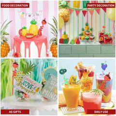 Plastic Reusable Fruit Straws Drinking Straws Birthday Party – Pack of 4