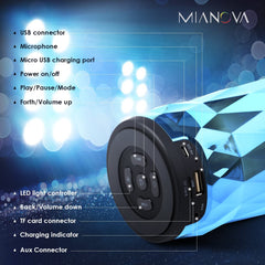 MIANOVA LED Bluetooth Speaker Night Light Changing Wireless Speaker