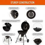 Charcoal Kettle BBQ Grill with Lid & 4 Legs Rolls Portable Fire Pit Outdoor Picnic Camping Cooking (22.5 inch)