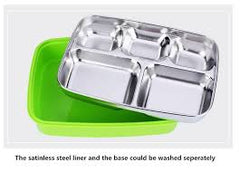 Stainless Steel Bento Lunch Box 5-Compartment Detachable Insulation Tray