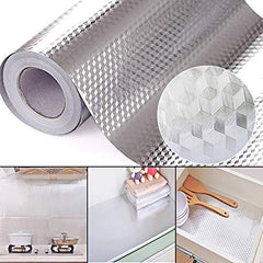 Aluminium Kitchen Wallpaper Roll Wallpaper Home Kitchen Self Adhesive Waterproof Oil Proof 60cm x 1m