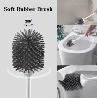 Anti-bacterial Silicone Toilet Brush No Scratch Soft Toilet Cleaner Brush