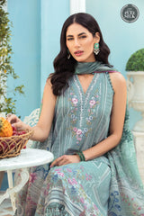 Maria B- Secret Garden Embroidered Lawn Suit by M Prints- 1B