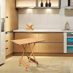 Beach Wood Folding Square Table