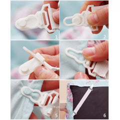 Bed Sheet Fasteners Straps Mattress Elastic Holder Clip Grippers, 4-Pieces, White