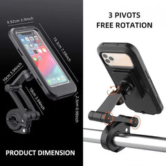 Bike Phone Mount Waterproof Cell Phone Holder 360 Rotation Motorcycle Phone Case Universal Bicycle Handlebar