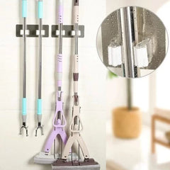 Brush Broom Hanger Storage Rack Wall Mounted Storage Mop Holder Kitchen Organizer with Mounted Accessory Hanging Cleaning Tools