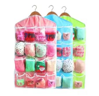 Candy Color Wardrobe Wall Mounted 16 Grid Storage Bag