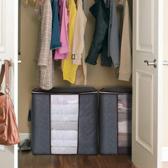 Cloth Storage Bags – Closet Organizer – Collapsible Kids Cloth Organizer – Wardrobe Organizer – Waterproof Washable Storage Bag – Grey