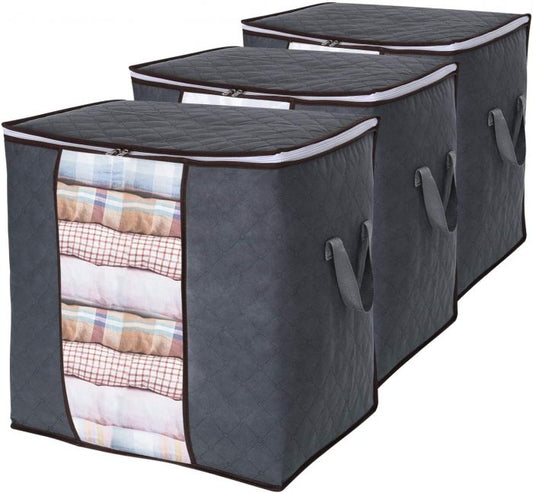 Cloth Storage Bags – Closet Organizer – Collapsible Kids Cloth Organizer – Wardrobe Organizer – Waterproof Washable Storage Bag – Grey