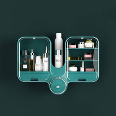 Multifunction Cosmetic Organizer For Bathroom Wall Mounted Makeup Storage Box