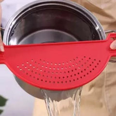 Creative plastic drain basket washing rice filter leak-proof baffle kitchen gadget pot side drainer strainer screen drainer