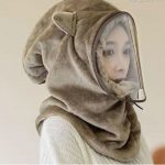 Cute Winter Hooded Face Mask Cap – Autumn Winter Hat Neck Protector