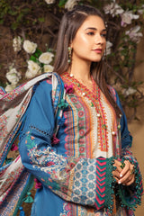 Maria B- Secret Garden Embroidered Lawn Suit by M Prints- 2B