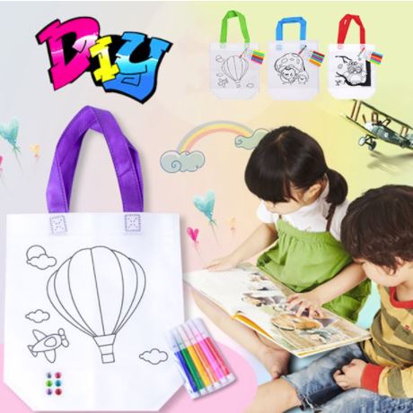 DIY Drawing Painting Graffiti Pens Crafts Eco-friendly Handbag – Bag Art Craft Set