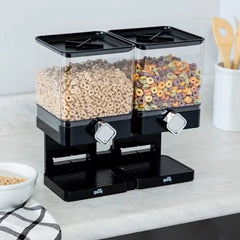 DOUBLE Barrel Square Dry Food Cereal Dispenser