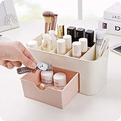 Saving Space Desktop Cosmetic Brush Storage Case With Drawer Makeup Item Pens Desk Organize Box
