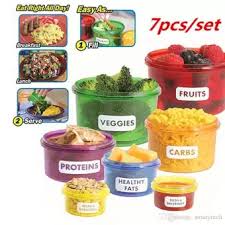 Get Fit Perfect Portions Containers – Diet Control Containers – Pack of 7 Containers with Lids