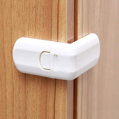 Multifunctional Children’s Safety Lock Double Button Drawer Door – 90 Degree Right Angle Cabinet Lock Baby Safety Equipment