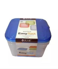 Easy Rack Food Storage Air Tight Leak Proof Box – Pack of 3 – Square – Large