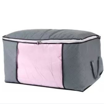 Bamboo Charcoal Foldable Clothing Quilt Zipper Storage Bag Closet Organizer
